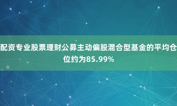 配资专业股票理财公募主动偏股混合型基金的平均仓位约为85.99%
